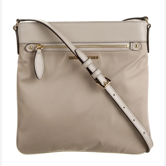 Michael Kors Connie Crossbody Nylon & Leather Beige Bag / Purse - Picture 13 of 14
